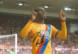 Christian Benteke Crystal Palace Signed 12 x 8 inch football photo. Good Condition. All signed
