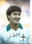 Norman Whiteside Northern Ireland Signed 12 x 8 inch football photo. Good Condition. All signed