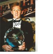 Gordon Strachan Leeds United Signed 12 x 8 inch football photo. Good Condition. All signed pieces