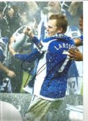 Sebastian Larsson Birmingham Signed 12 x 8 inch football photo. Good Condition. All signed pieces
