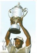 Vijay Singh Signed 12 x 8 inch golf photo. Good Condition. All signed pieces come with a Certificate