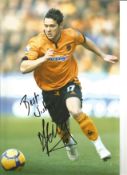 Matt Jarvis Wolves Signed 12 x 8 inch football photo. Good Condition. All signed pieces come with
