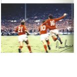 Martin Peters 66 England Signed 12 x 8 inch football photo. Good Condition. All signed pieces come