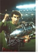 Peter Shilton Notts Forest Signed 12 x 8 inch football photo. Good Condition. All signed pieces come