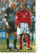 Pierluigi Collina Paul Ince dual Referee Signed 12 x 8 inch football photo. Good Condition. All