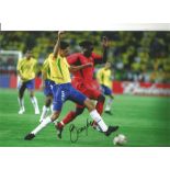 Edmilson Brazil Signed 12 x 8 inch football photo, Jose Edmílson Gomes de Moraes. Good Condition.