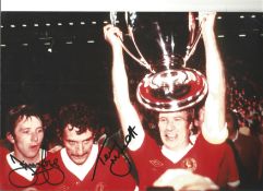 Jimmy Case and Terry Mcdermott Liverpool Signed 12 x 8 inch football photo. Good Condition. All