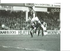 Football Ray Stewart 10x8 Signed B/W Photo Pictured In Action For West Ham United Unleashing One