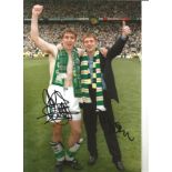 Tommy Johnson and Alan Stubbs Celtic Signed 12 x 8 inch football photo. Good Condition. All signed