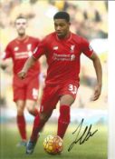 Jordon Ibe Liverpool Signed 12 x 8 inch football photo. Good Condition. All signed pieces come