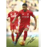 Jordon Ibe Liverpool Signed 12 x 8 inch football photo. Good Condition. All signed pieces come