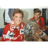 Andrei Kanchelskis and Steve Bruce Man United Signed 10 x 8 inch football photo. Good Condition. All