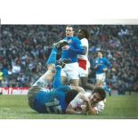 Harry Ellis England Signed 12 x 8 inch rugby photo. Good Condition. All signed pieces come with a