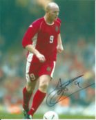 John Hartson Wales Signed 10 x 8 inch football photo. Good Condition. All signed pieces come with