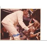 James Bond Britt Ekland signed 10 x 8 inch colour photo with Christopher Lee. Good Condition. All