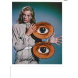 Lauren Bacall Signed colour photograph 10 X 8. Good Condition. All signed pieces come with a