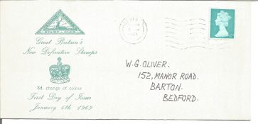 1969 8d New Definitives FDC rare North Herts Stamp club illustrated cover. GB stamps and Herts CDS