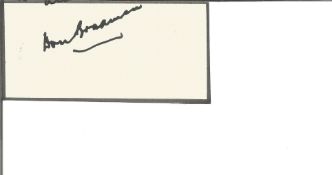 Cricket Sir Don Bradman signed small card with biography page. Good Condition. All signed pieces