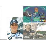 Motor Racing collection of eight colour photos mainly 6 x 4 inch signed by Juan Pablo Montoya,