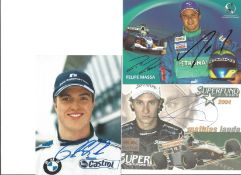 Motor Racing collection of eight colour photos mainly 6 x 4 inch signed by Juan Pablo Montoya,