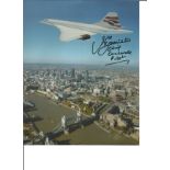 Concorde Chief Pilot Capt Mike Bannister signed pair of 10 x 8 inch colour photos. Montage and