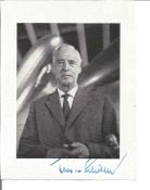 Zeppelin crew veteran Hans von Schiller signed 6 x 4 inch b/w portrait photo. Good Condition. All