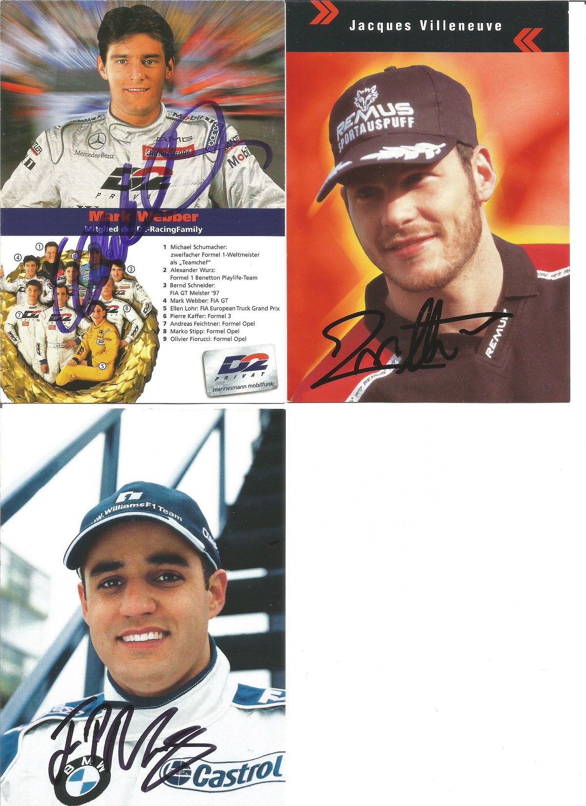 Motor Racing collection of eight colour photos mainly 6 x 4 inch signed by Juan Pablo Montoya, - Image 2 of 3