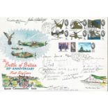 Battle of Britain Eighteen WW2 RAF pilots signed 1965 25th ann BOB FDC with full set stamps and