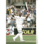 Cricket Brian Lara signed superb 12 x 8 inch colour batting photo. Good Condition. All signed pieces