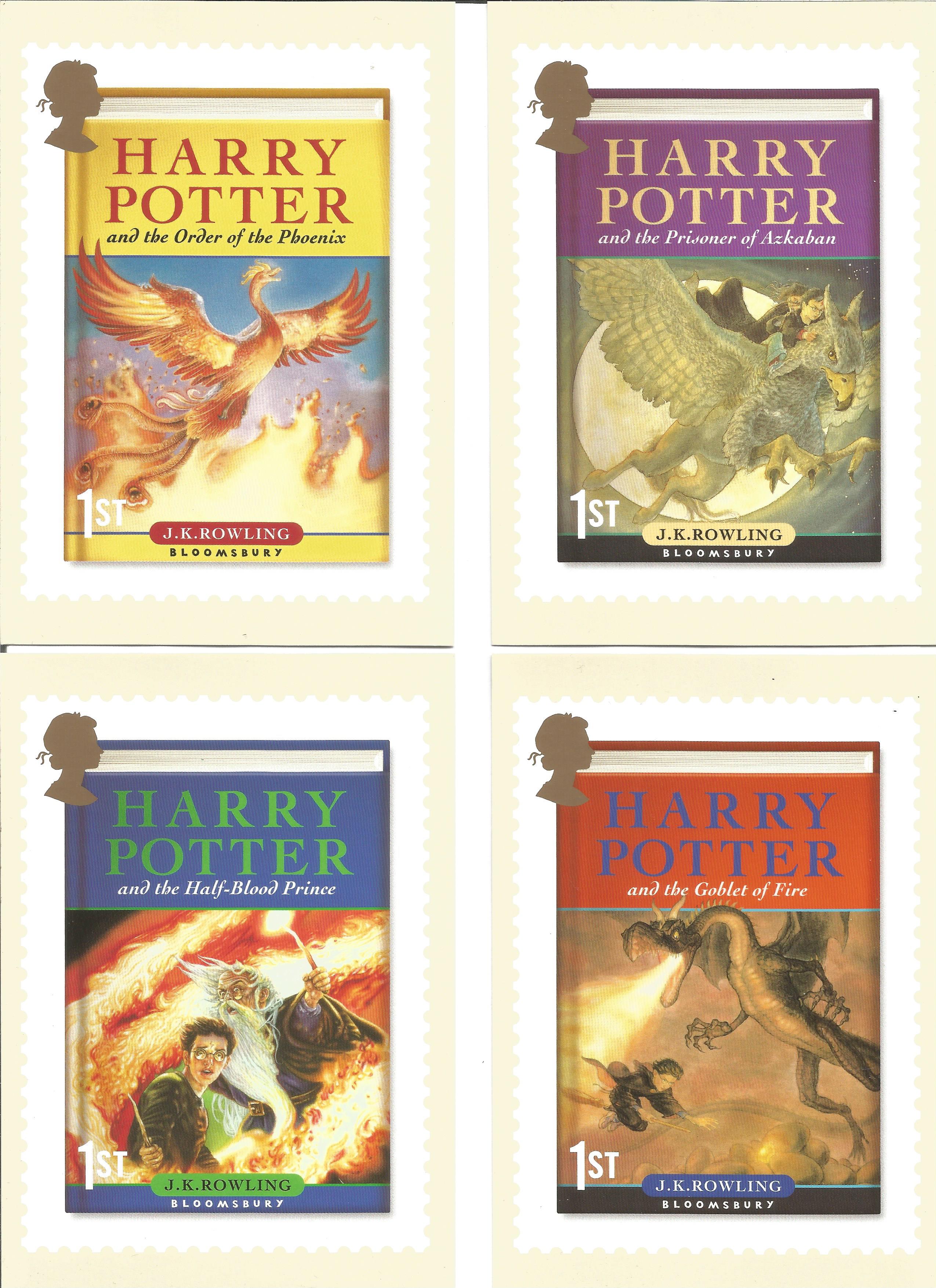 Harry Potter 12 PHQ 2007 cards each with stamps and special postmarks to reverse. UNSIGNED. Good