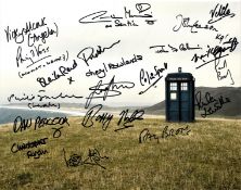 Dr Who 16x12 multi signed photo signed by 18 stars from the iconic BBC SCI Fi series includes Philip