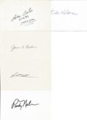 NASA Five Space Shuttle Astronauts Signed Cards Mission Specialists Acton, Cenker, Buchli, Nelson.