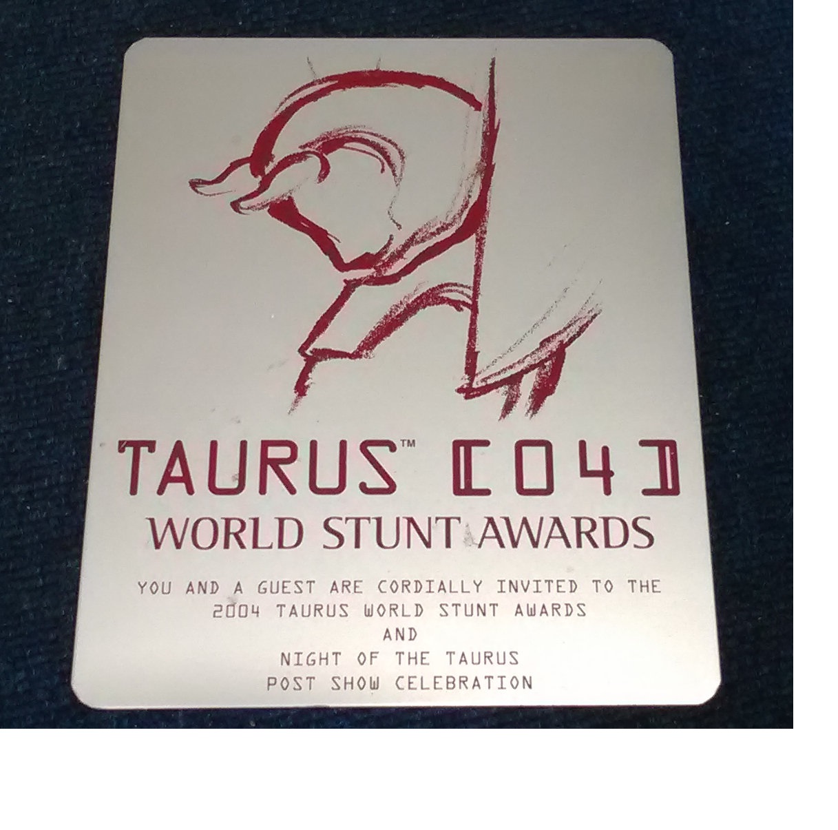 Rare Stuntmans Belt and Plaque for the 2004 World Stunt Awards. The Belt is heavy oval shape 3 1/2 - Image 2 of 4