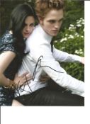 Robert Pattinson and Kristen Stewart TV hit show New Moon double signed 10 x 8 inch colour photo.