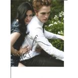 Robert Pattinson and Kristen Stewart TV hit show New Moon double signed 10 x 8 inch colour photo.