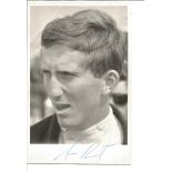 Karl Jochen Rindt signed 6 x 4 inch b/w portrait photo. Crease to Top LH and few dings, priced