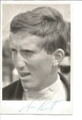 Karl Jochen Rindt signed 6 x 4 inch b/w portrait photo. Crease to Top LH and few dings, priced