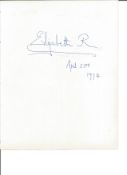Royalty Elizabeth 1900-2002 Queen Mother, wife of King George VI. Ink signature dated, 23rd April