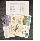 RAF collection 3 postal covers signed by 10 officers who have commanded the Royal Air Force Battle