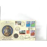Neil Kinnock 1998 Britain in Europe 25yr. B, H coin. Signed cover FDC. Good Condition. All signed