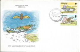 60th Anniversary of Royal Air Force Gibraltar FDC. Date stamp Gibraltar RAF Diamond Jubilee 6th