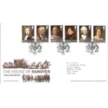 The House of Hanover Kings and Queens unsigned FDC. Date stamp London SW1 15th September 2011.