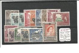 Kenya, Uganda, Tanganyika mint stamp collection. 15 stamps. 1954 EII. SG 167, 180. Cat value £146.