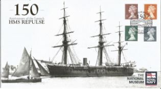 HMS Repulse 150th Anniversary of the Launch The National Museum Royal Navy unsigned Internetstamps