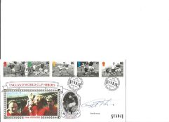Geoff Hurst 1996 Football 30th. London E1 Pilgrim. Signed cover FDC. Good Condition. All signed