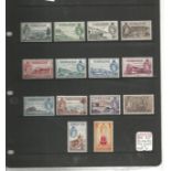 Gibraltar mint stamp collection on album page. 28 stamps. 1960 EII SG160, 173, 1953 EII SG 145, 158.