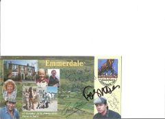 Emmerdale Cast (7 Signatures) 1999 Farmers Tale 26p. Stamp Esholt Cancel. Signed cover FDC. Good