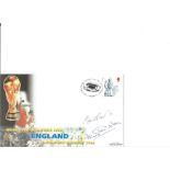 Bobby , Jack Charlton 2002 1st. Crowned Lion Wembley, Harper. Signed cover FDC. Good Condition.