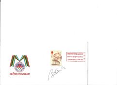 Bobby Charlton 1990 Hardy M, Olympic bid Slogan. Signed cover FDC. Good Condition. All signed pieces