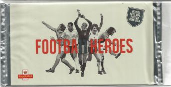 Royal Mail complete prestige stamp booklet, Footba11 heroes, complete with all stamp panes of mint